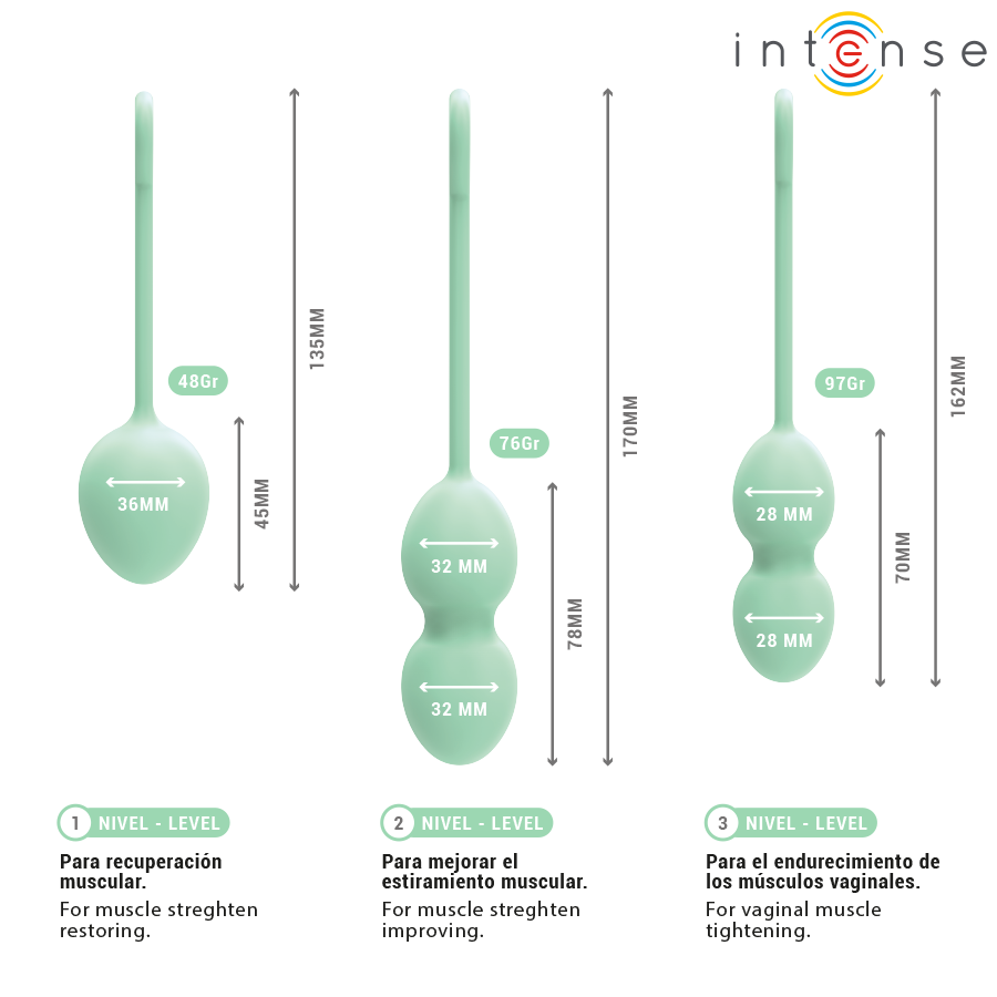 INTENSE - CHARLI LIGHT GREEN KEGEL BALL KIT