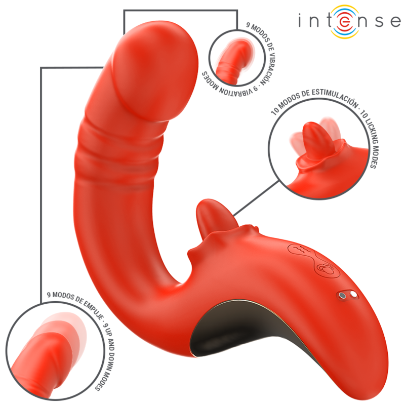 INTENSE - RED U-SHAPED PAULINA VIBRATOR AND STIMULATOR