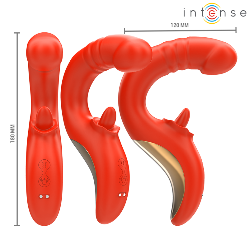INTENSE - RED U-SHAPED PAULINA VIBRATOR AND STIMULATOR