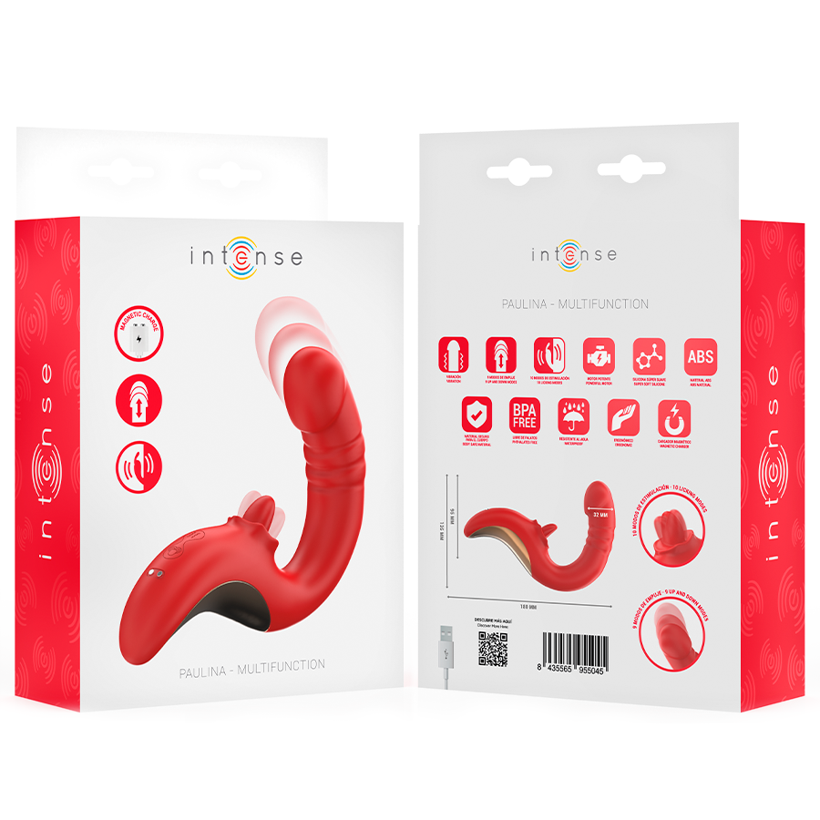 INTENSE - RED U-SHAPED PAULINA VIBRATOR AND STIMULATOR