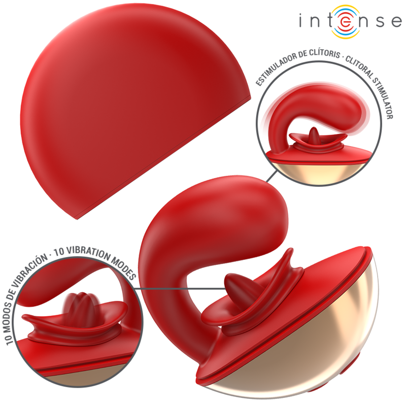 INTENSE - U-SHAPED VIBRATOR & STIMULATOR MARIAH 10 VIBRATION RED