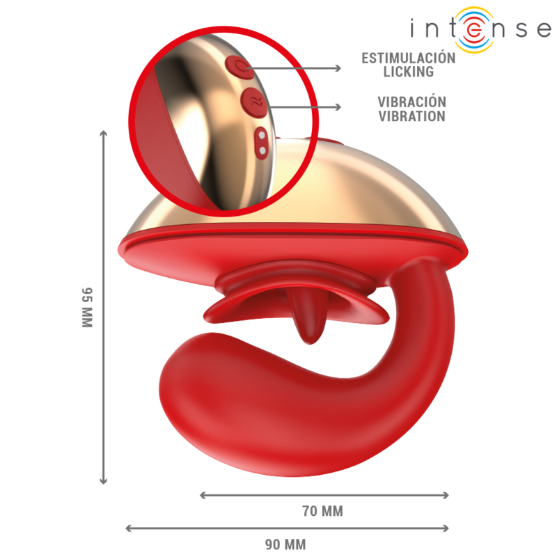 INTENSE - U-SHAPED VIBRATOR & STIMULATOR MARIAH 10 VIBRATION RED