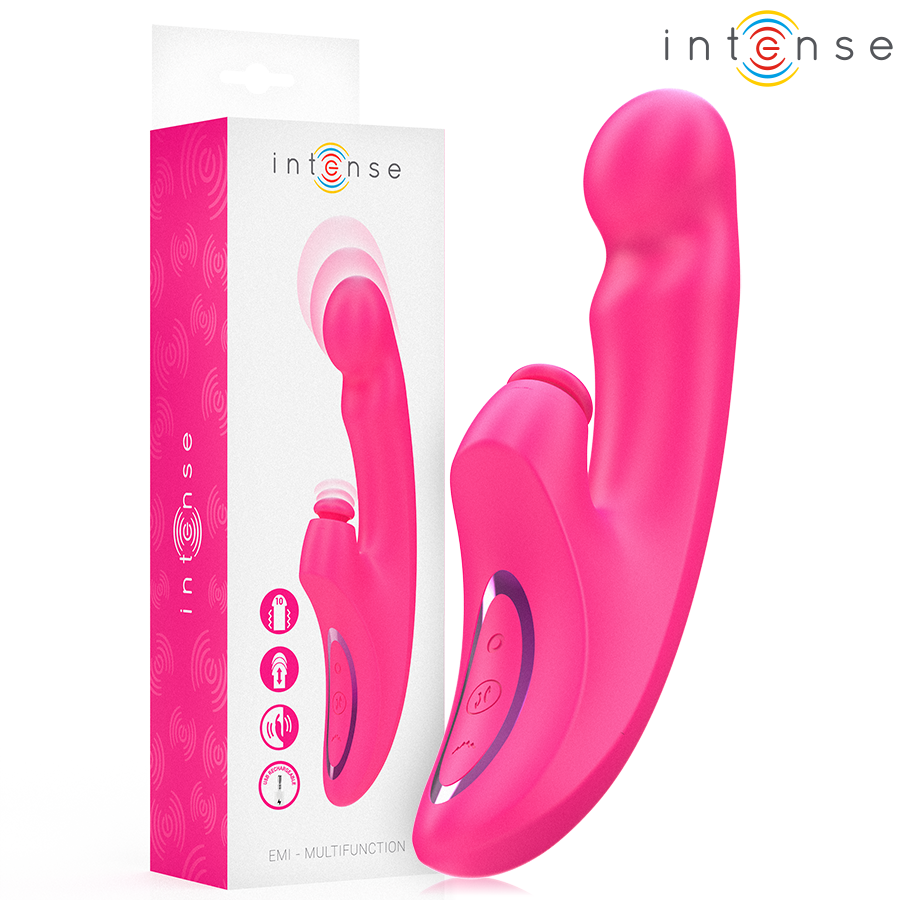 INTENSE - 13.5 CM 3-IN-1 MULTIFUNCTIONAL VIBRATOR 10 VIBRATIONS PINK