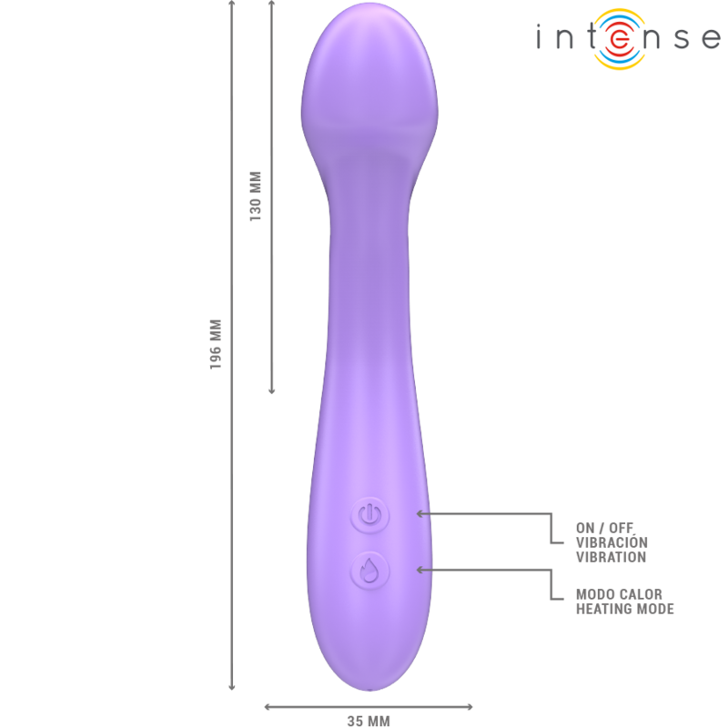 INTENSE - BECKY HEATED VIBRATOR 19 CM 7 VIBRATIONS PURPLE