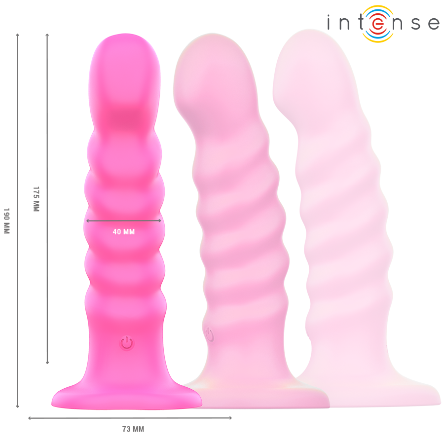 INTENSE - CINDY L-SIZE VIBRATOR SPIRAL DESIGN 10 VIBRATIONS PINK REMOTE CONTROL