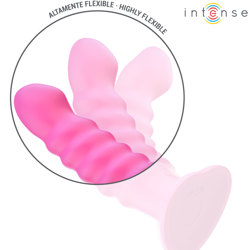 INTENSE - CINDY L-SIZE VIBRATOR SPIRAL DESIGN 10 VIBRATIONS PINK REMOTE CONTROL