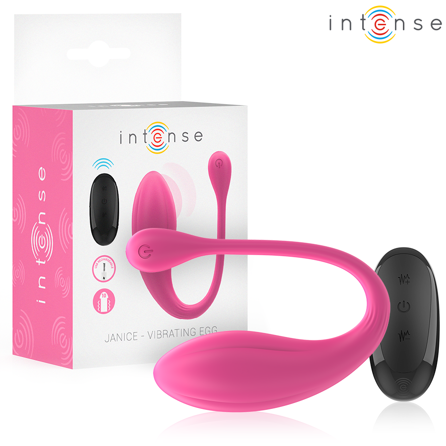 INTENSE - JANICE U DUAL STIMULATION VIBRATOR 10 VIBRATIONS PINK REMOTE CONTROL