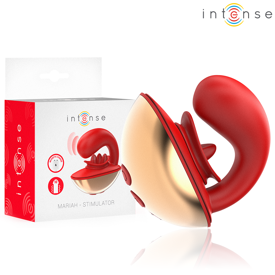 INTENSE - U-SHAPED VIBRATOR & STIMULATOR MARIAH 10 VIBRATION RED