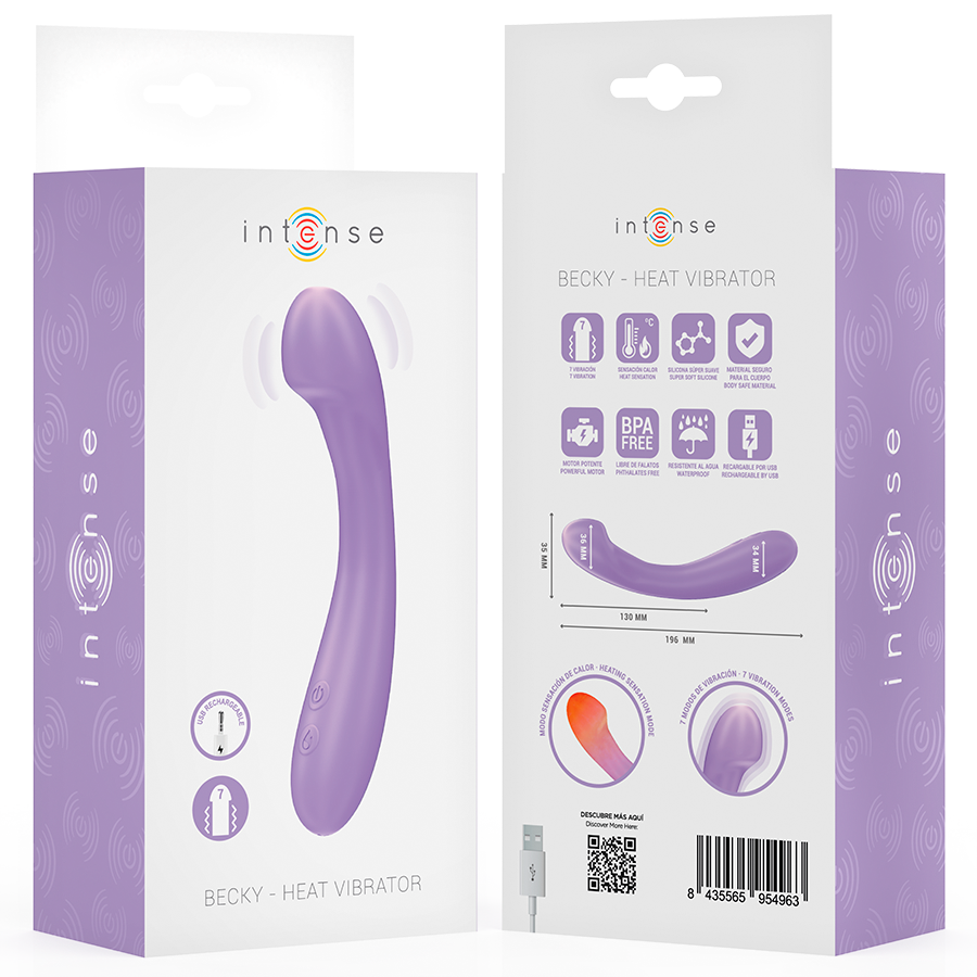 INTENSE - BECKY HEATED VIBRATOR 19 CM 7 VIBRATIONS PURPLE