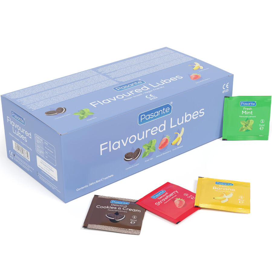 PASANTE - LUBRICANT BOX, ASSORTED FLAVOURS, 144 X 5ML UNITSAAS-E3639
