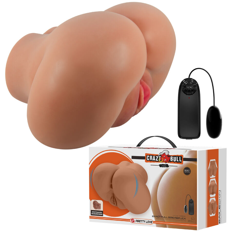 CRAZY BULL - LUNA BUTT VIBRATOR WITH REALISTIC VAGINA AND ANUS REMOTE CONTROL