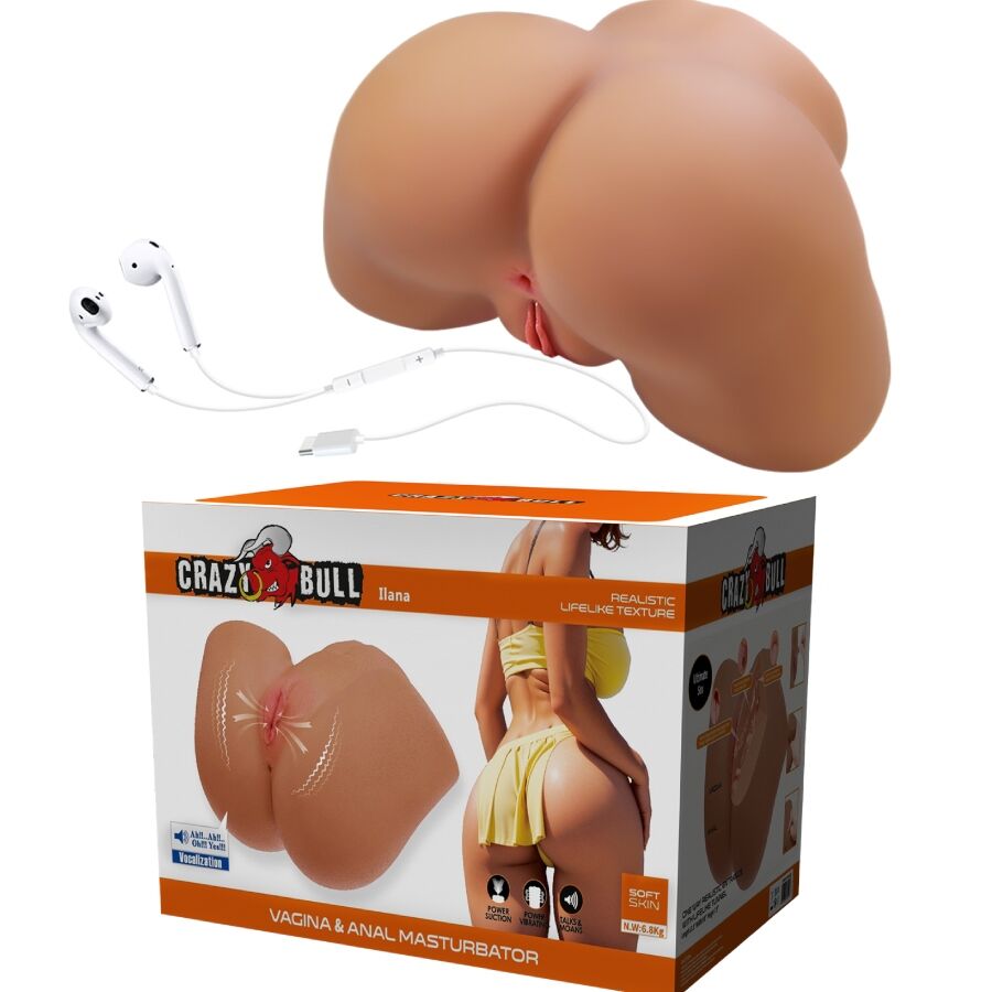 CRAZY BULL - ILANA REALISTIC FEMALE VIBRATOR AND SUCKER WITH SOUND 6.8 KG