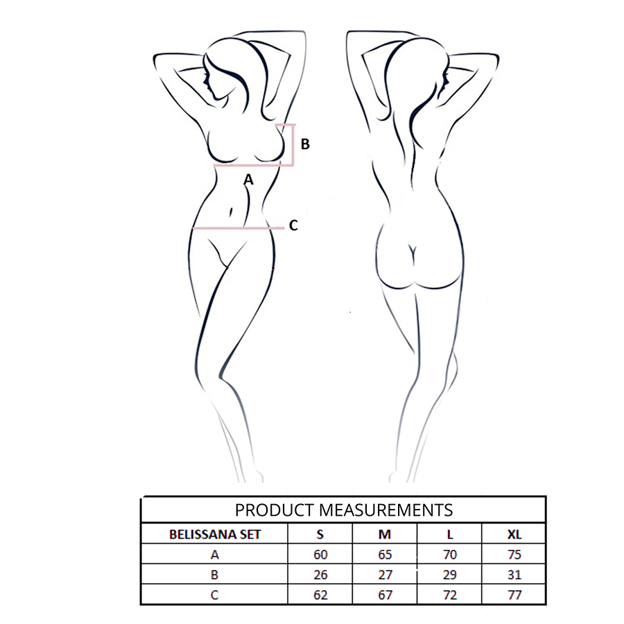 PASSION - BELISSANA BLUE BRA + THONG SET S/M