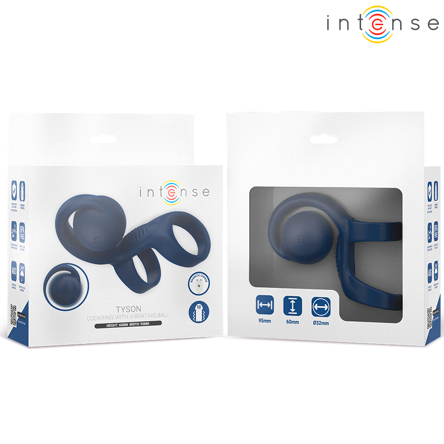 INTENSE - TYSON COCK RING AVEC BOULE VIBRANTE Ø 3,2 CM