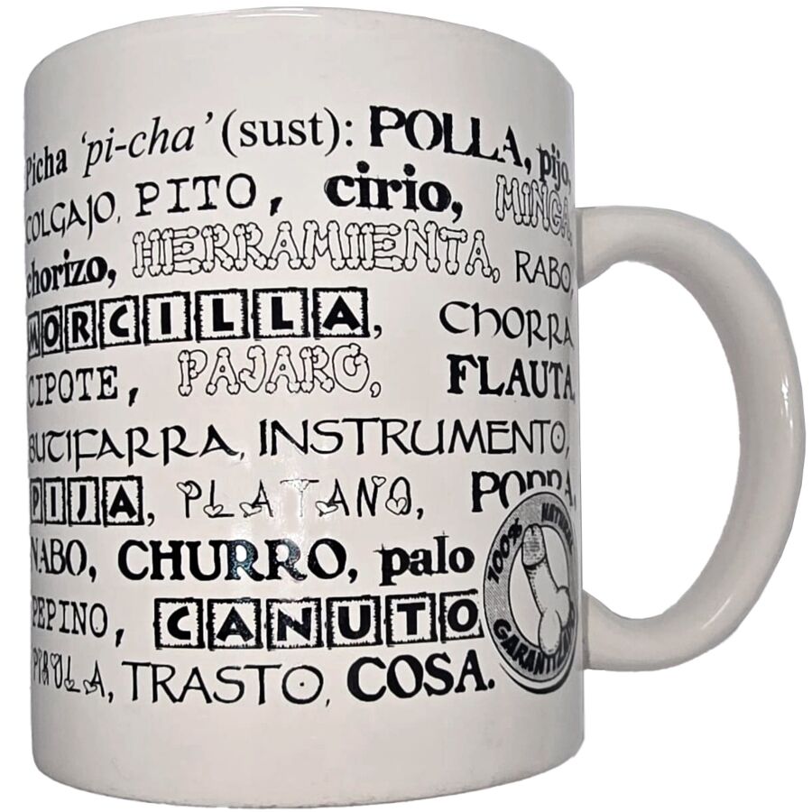 SPICY DEVIL - WHITE MUG WITH PENIS SYNONYMS 370 ML