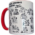 SPICY DEVIL - WHITE KAMASUTRA POSITIONS MUG WITH RED HANDLE 370 ML