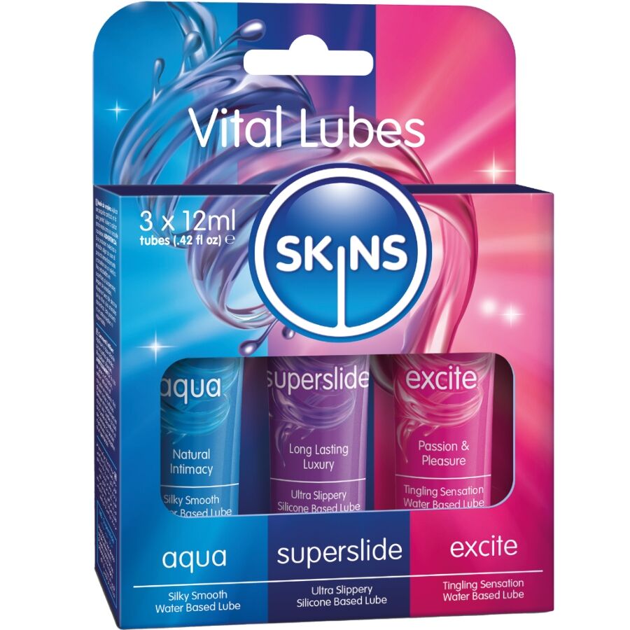 VITAL LUBRICANT KIT FOR SKIN - AQUA, SUPERSLIDE AND EXCITE (3 x 12 ml)
