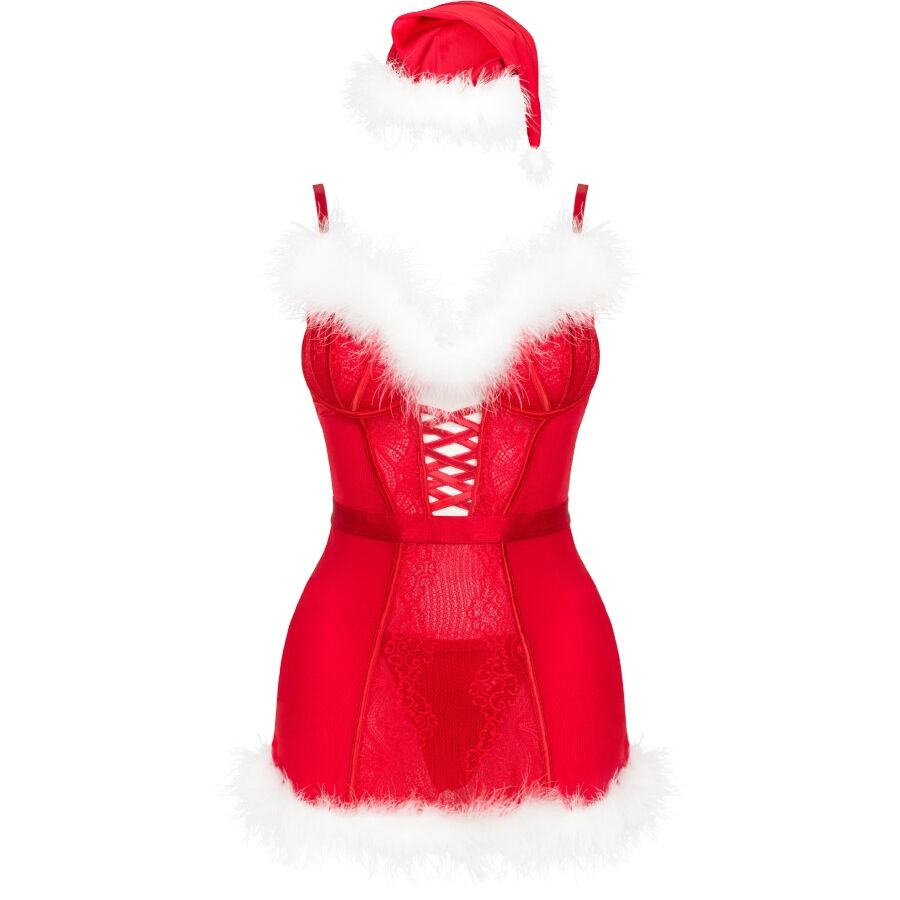 LIVCO CORSETTI FASHION - AGETHE LC 90607 CHEMISE + THONG + SANTA HAT L/XL