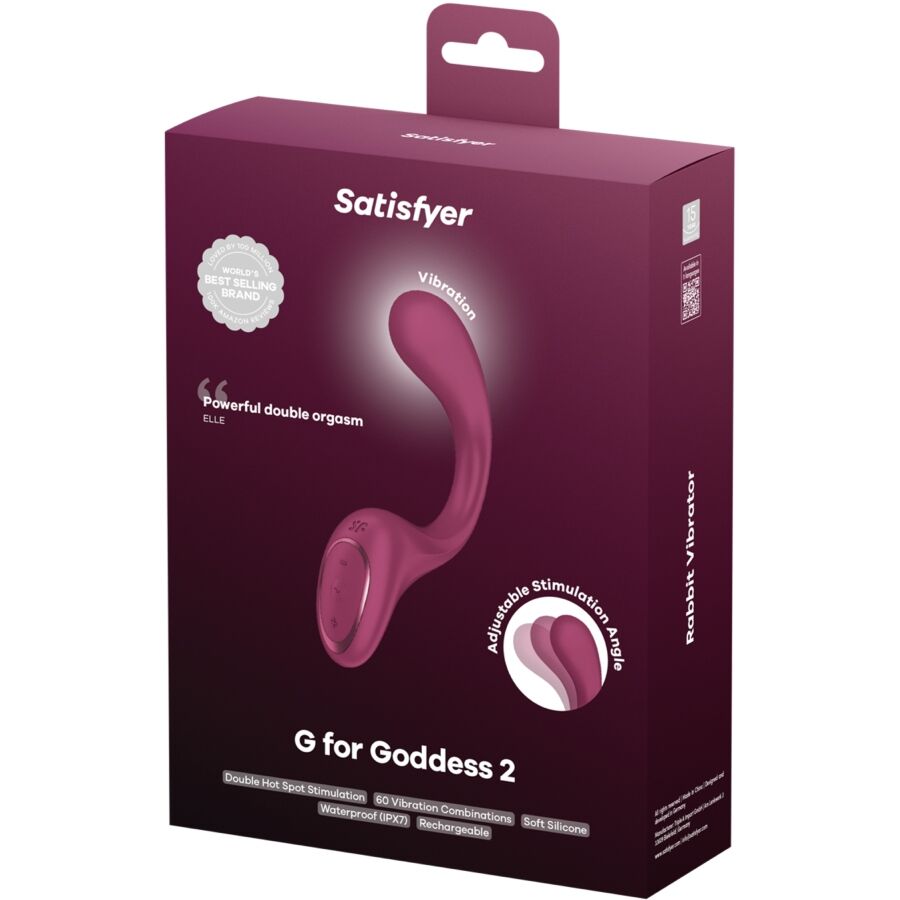 SATISFYER - G FOR GODDESS 2 RABBIT VIBRATOR BURGUNDY