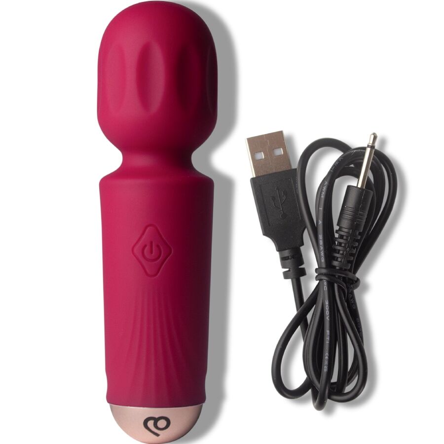 ROCKS-OFF - RECHARGEABLE MINI BAGUETTE 16 FUNCTIONS AZALEA RED