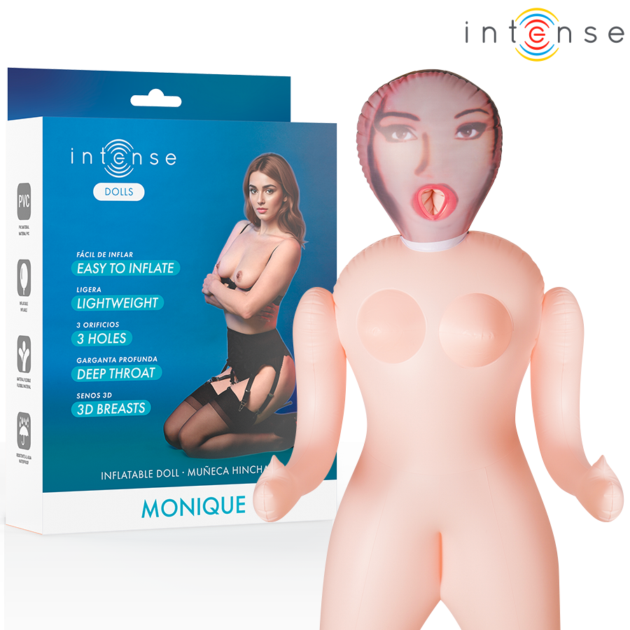 INTENSE DOLLS - MONIQUE INFLATABLE DOLL WITH THREE OPENINGS