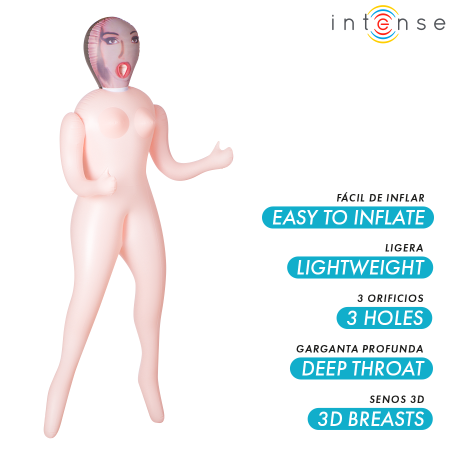 INTENSE DOLLS - MONIQUE INFLATABLE DOLL WITH THREE OPENINGS