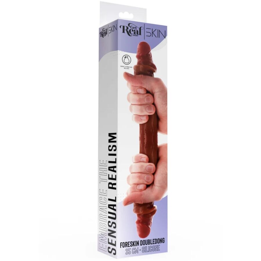 GET REAL - DOUBLE-ENDED CARAMEL SILICONE DILDO 35 CM