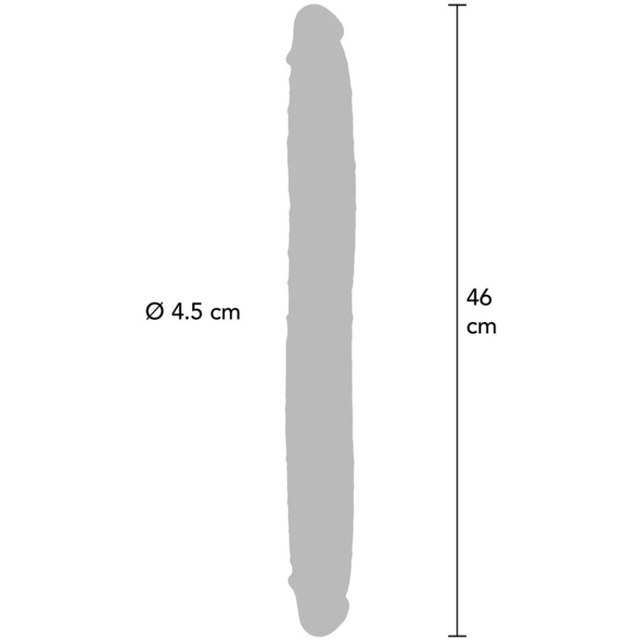 GET REAL - CARAMEL DOUBLE-ENDED SILICONE DILDO 46 CM