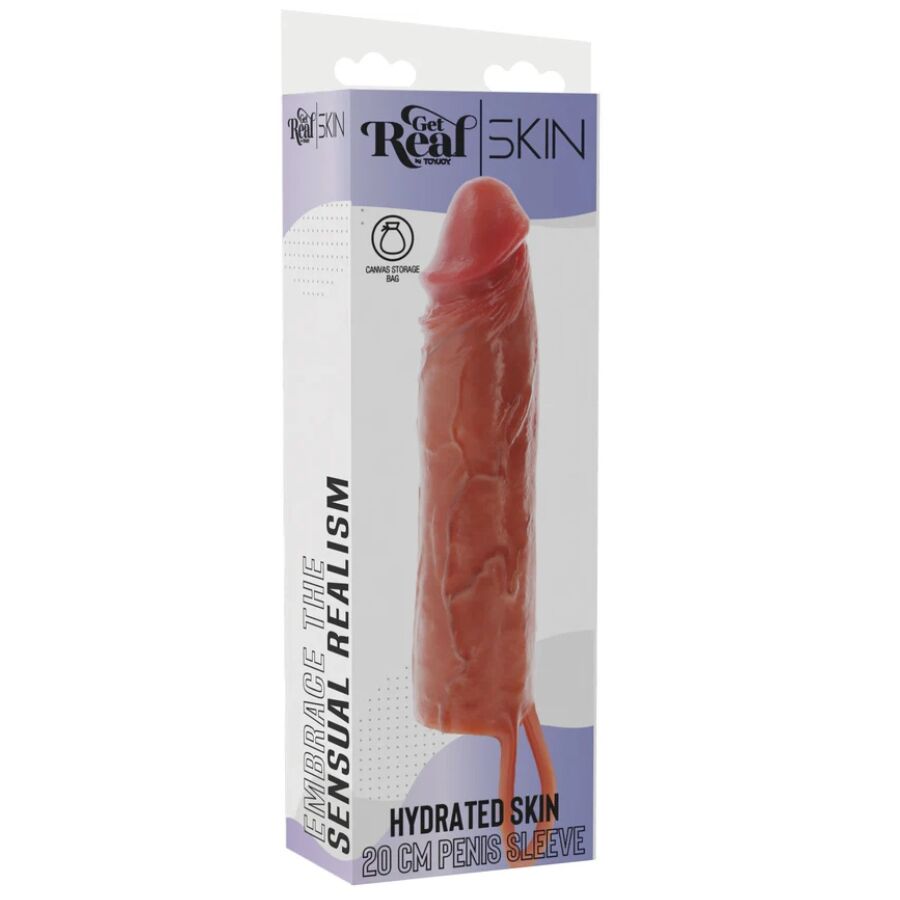 GET REAL - HYDRATING CARAMEL SILICONE PENIS SLEEVE 20 CM