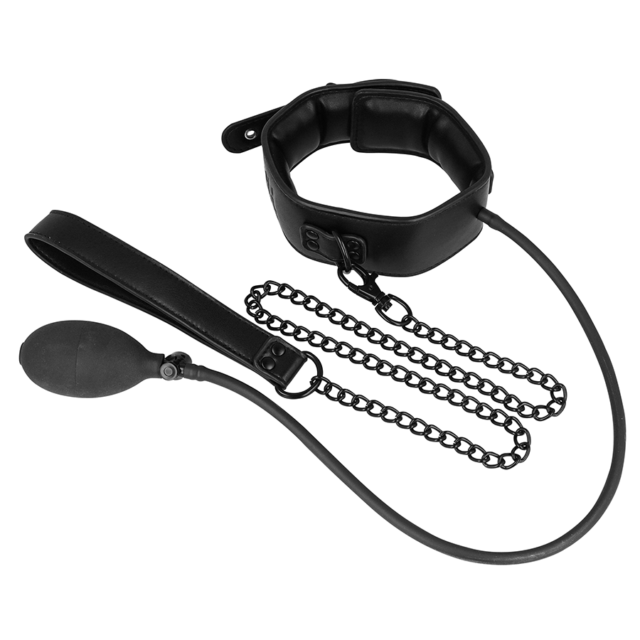 FETISH SUBMISSIVE BONDAGE - INFLATABLE CHOKER WITH CHAIN