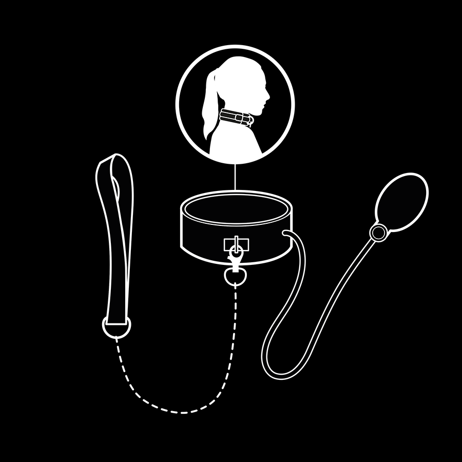 FETISH SUBMISSIVE BONDAGE - INFLATABLE CHOKER WITH CHAIN
