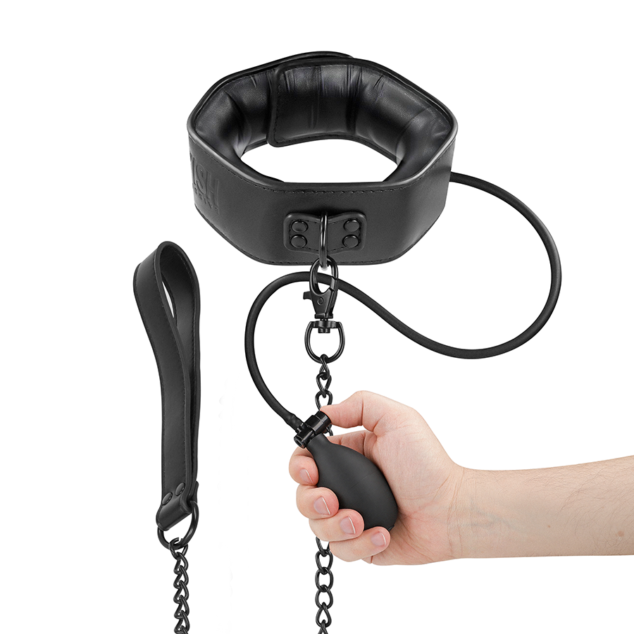 FETISH SUBMISSIVE BONDAGE - INFLATABLE CHOKER WITH CHAIN