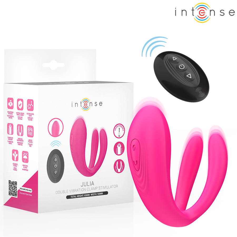 INTENSE - JULIA DOUBLE VIBRATOR WITH CLAMP STIMULATOR AND REMOTE CONTROL