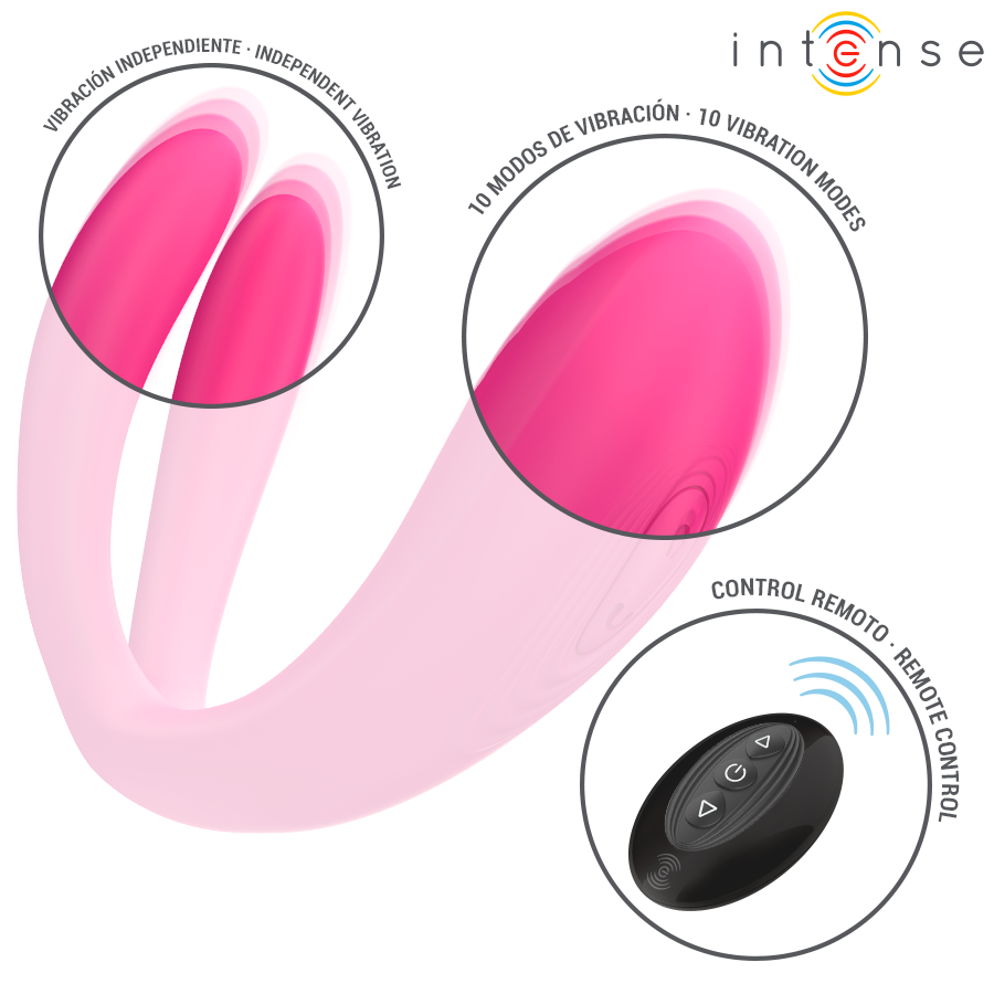 INTENSE - JULIA DOUBLE VIBRATOR WITH CLAMP STIMULATOR AND REMOTE CONTROL