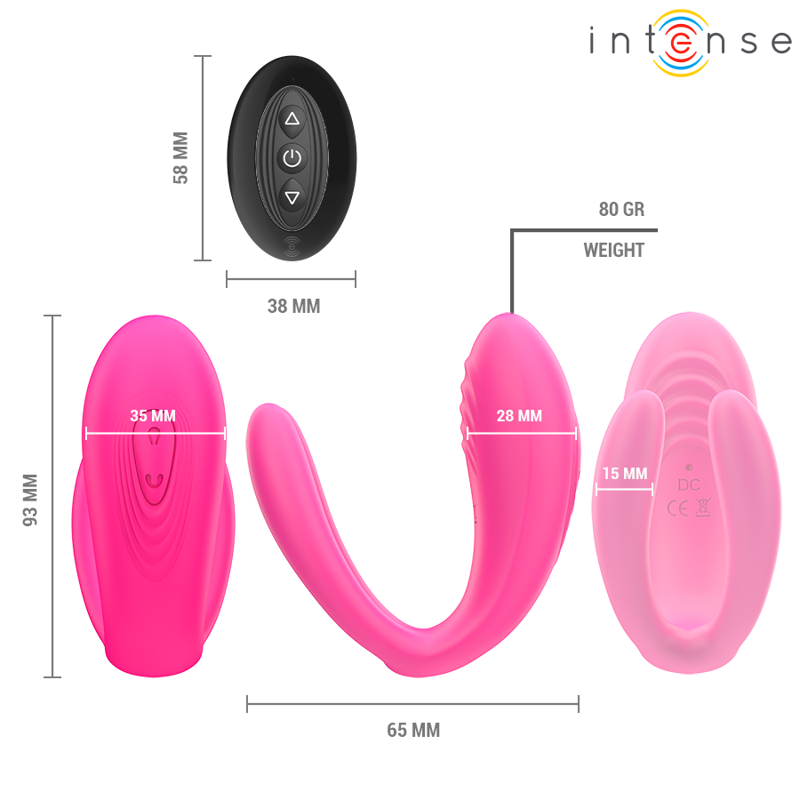 INTENSE - JULIA DOUBLE VIBRATOR WITH CLAMP STIMULATOR AND REMOTE CONTROL
