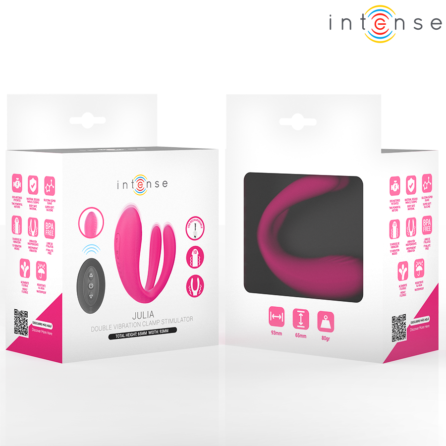 INTENSE - JULIA DOUBLE VIBRATOR WITH CLAMP STIMULATOR AND REMOTE CONTROL