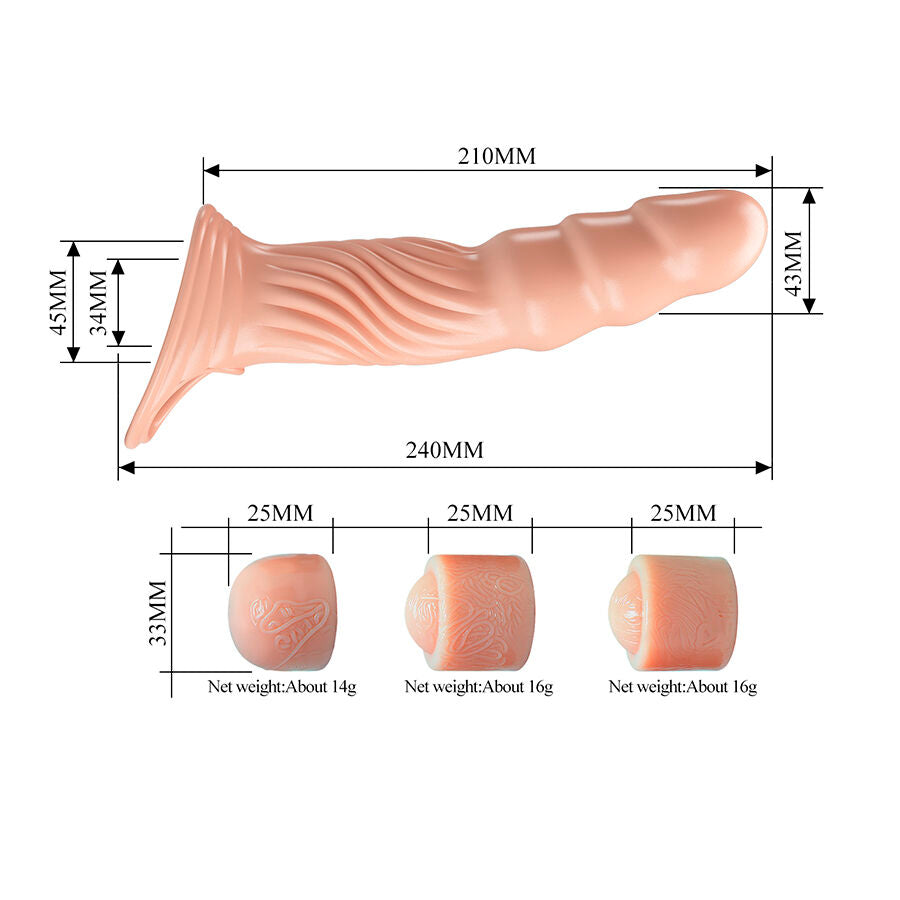 PRETTY LOVE - TEXTURED PENILE SLEEVE WITH EXTENDERS