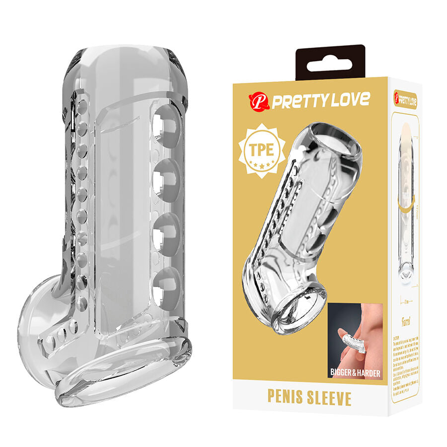 PRETTY LOVE - TRANSPARENT TEXTURED PENIS SLEEVE