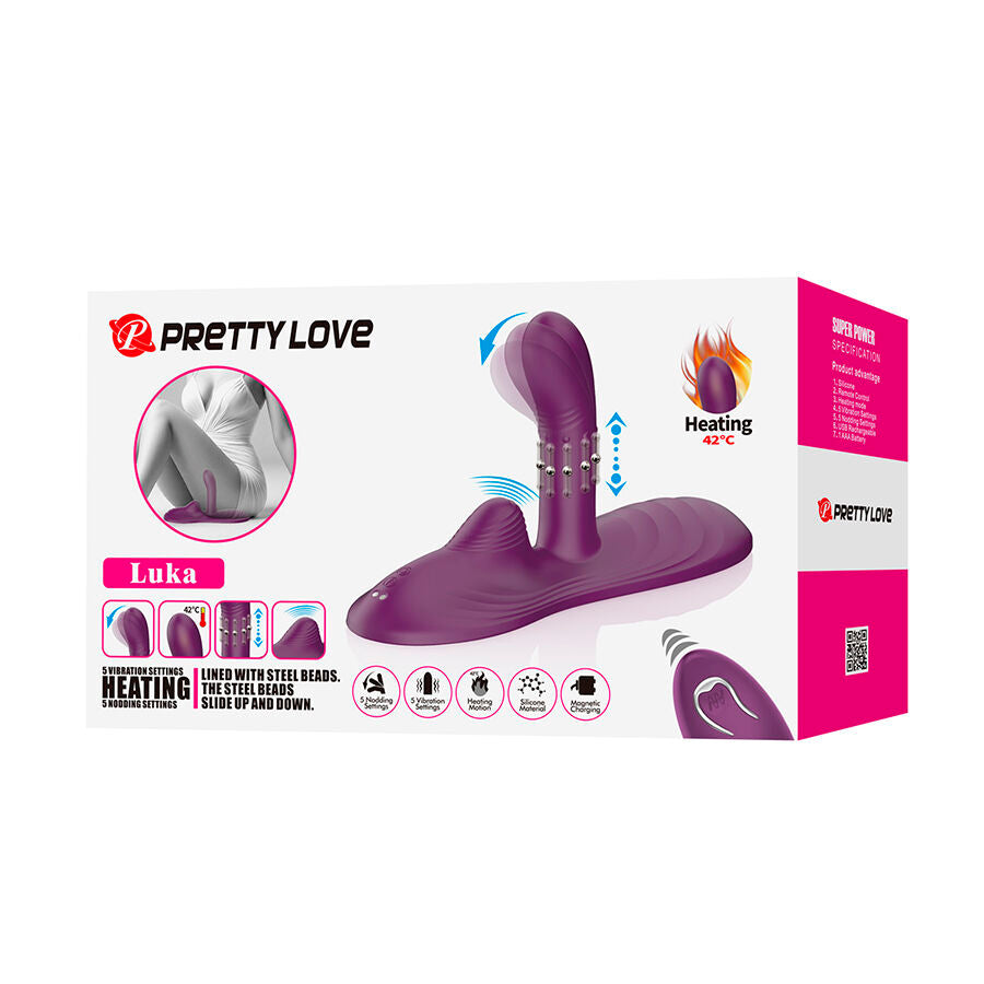 PRETTY LOVE - LUKA VIBRATEUR À POSITION ASSISE AVEC EFFET CHAUFFANT ET TÉLÉCOMMANDE