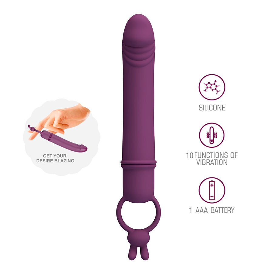 PRETTY LOVE - CORA PENIS-SHAPED VIBRATOR WITH RESISTANCE RING