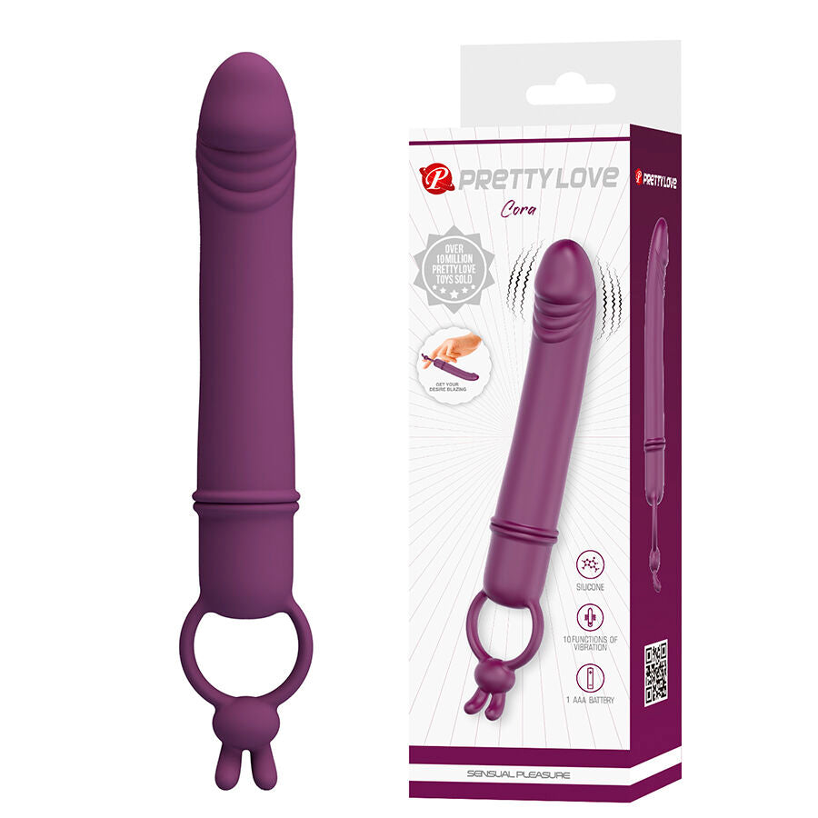 PRETTY LOVE - CORA PENIS-SHAPED VIBRATOR WITH RESISTANCE RING