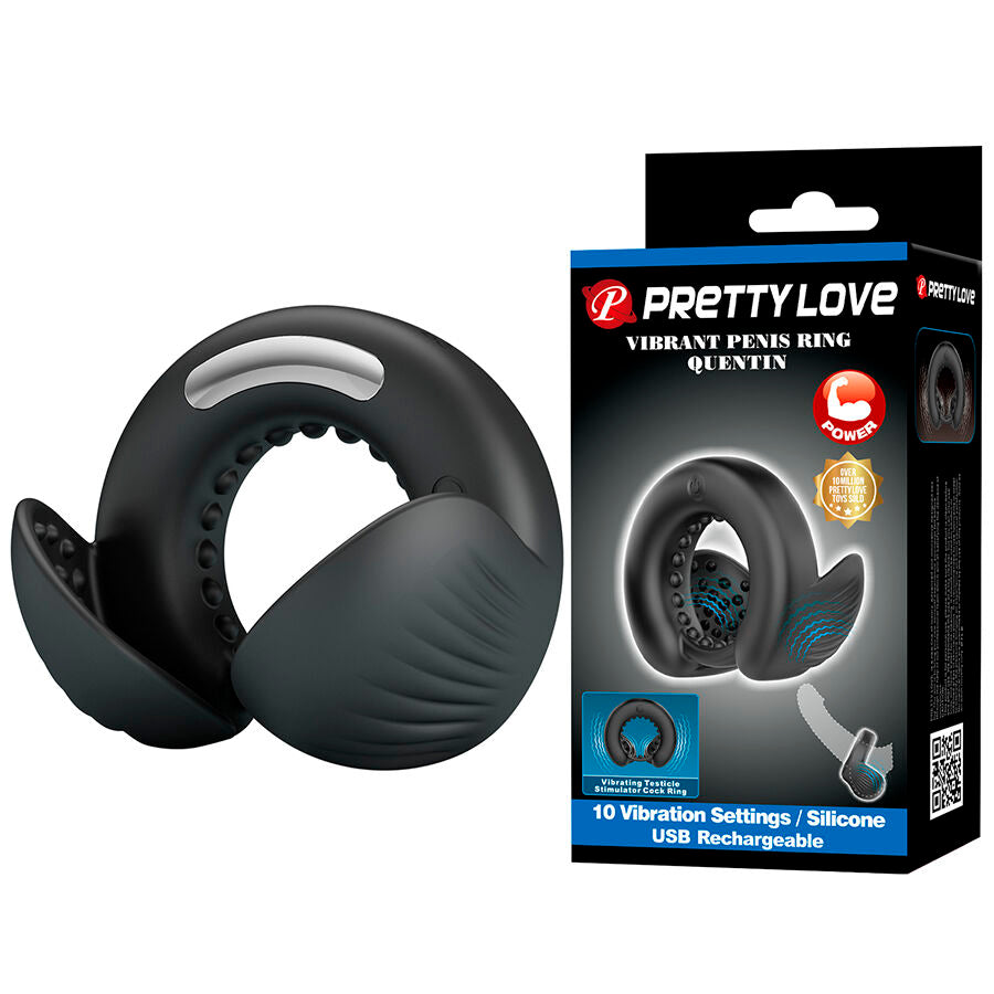 PRETTY LOVE - QUENTIN PENIS RING WITH TESTICLE STIMULATOR