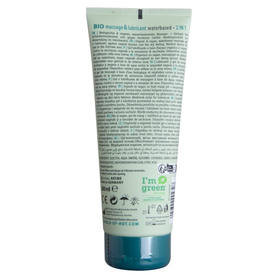 HOT - 2-IN-1 BIO MASSAGE AND WATER-BASED LUBRICANT 200 ML