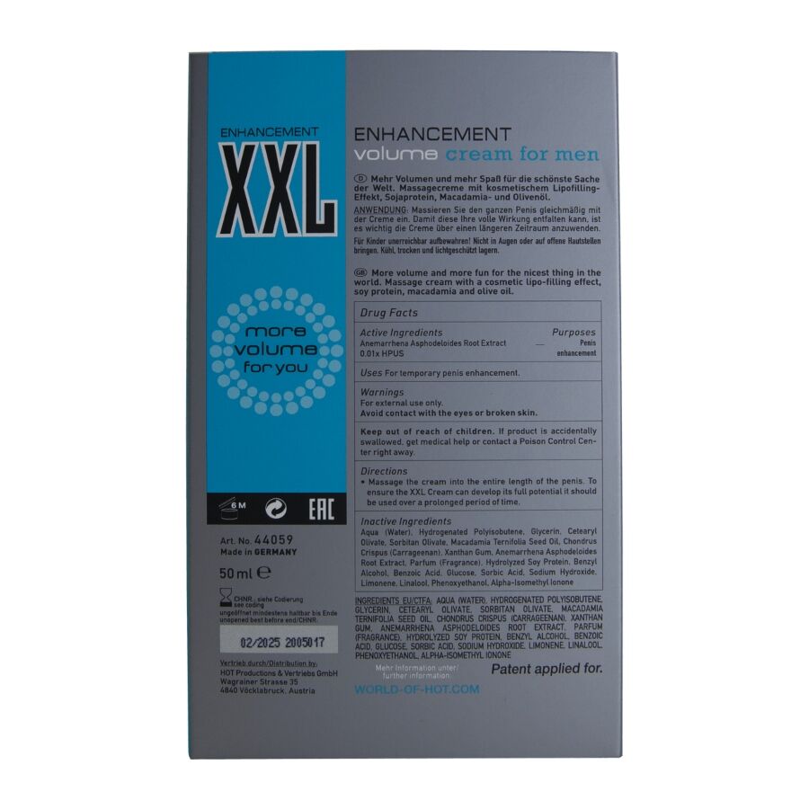 HOT - XXL STIMULATING CREAM FOR MEN 50 ML