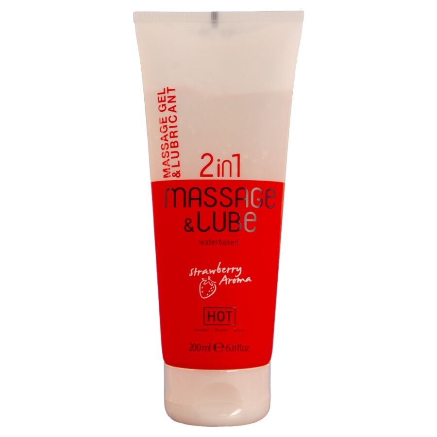 HOT - 2-IN-1 STRAWBERRY MASSAGE AND GLIDE GEL 200 ML