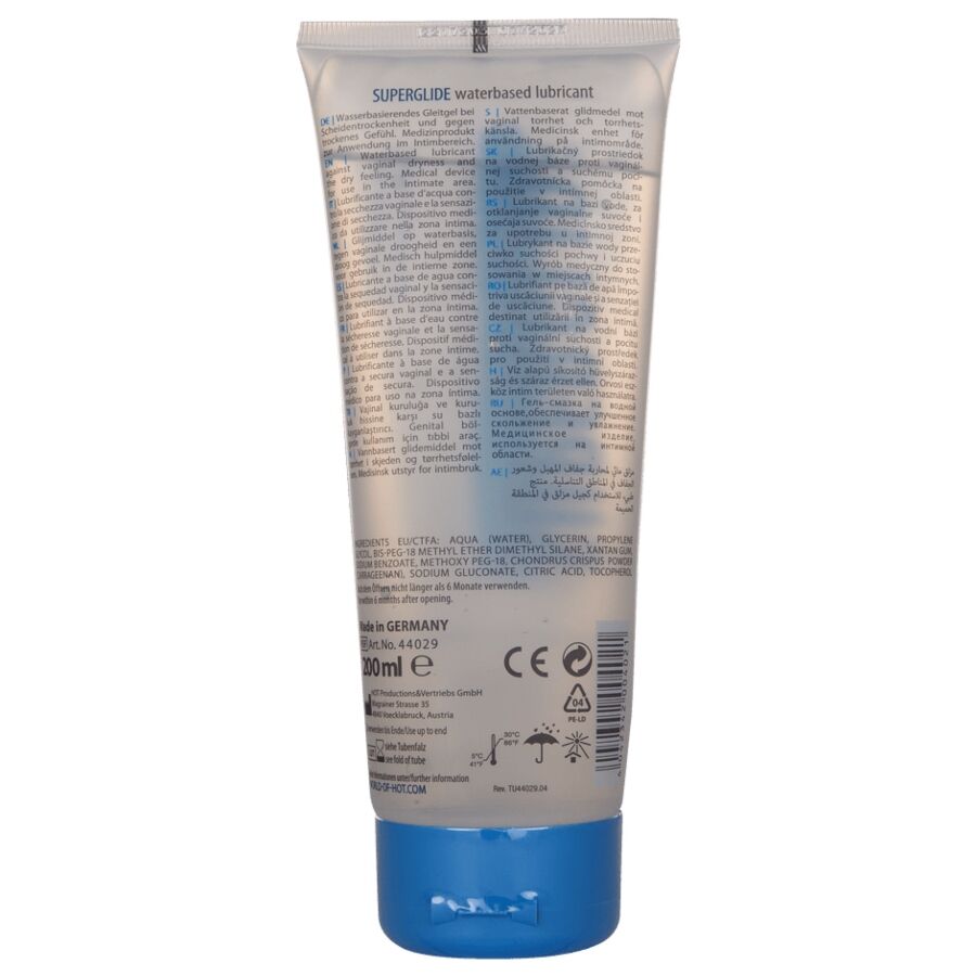 HOT - SUPERGLIDE LIQUID PLEASURE WATER-BASED LUBRICANT 200 ML