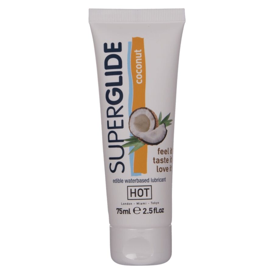 HOT - SUPERGLIDE EDIBLE WATER-BASED COCONUT LUBRICANT 75 ML