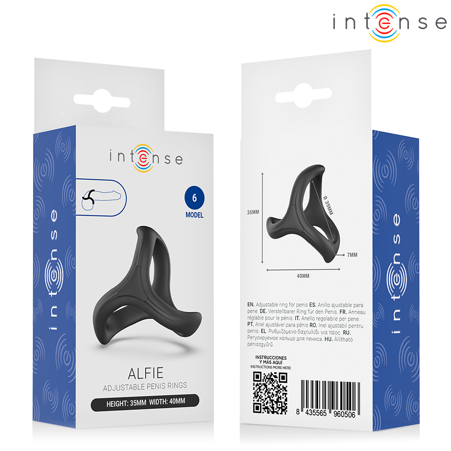 INTENSE - ALFIE TRIPLE ADJUSTABLE COCK RING MODEL 6