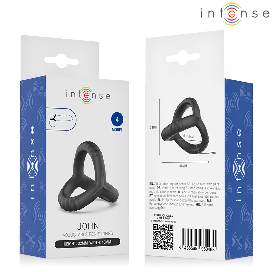 INTENSE - JOHN TRIPLE ADJUSTABLE PENIS RING MODEL 4