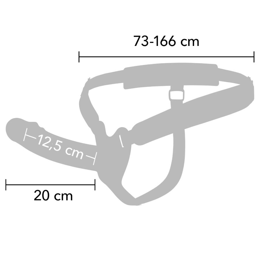 HIDDEN DESIRE - INFERNO VIBRATING PENIS SLEEVE WITH STRAP-ON 20 CM